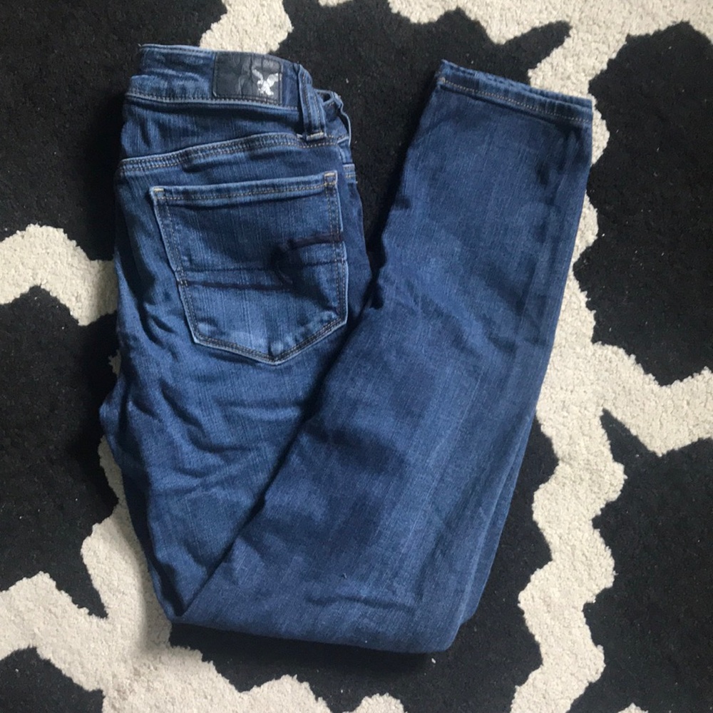 AE Dark Wash Skinny Jeans (Short Length)